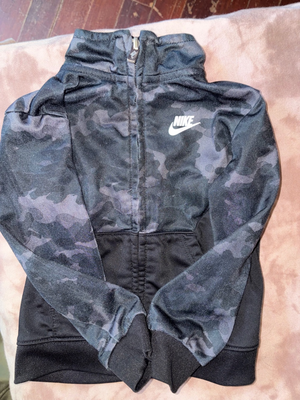 Nike Kids Black & Gray Camo Zip-Up Jacket